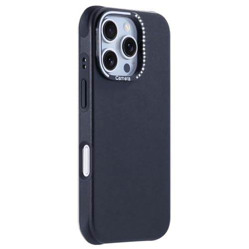 CYPOSLDN Magnetische Hülle Für iPhone 16/16 Pro/16 Pro Max, Blinkender Linsenschutz, Business-Hülle Aus Veganem Leder, Schlanke Handyhülle, Stoßfest,16,Black von CYPOSLDN