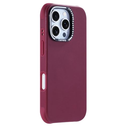 CYPOSLDN Magnetische Hülle Für iPhone 16/16 Pro/16 Pro Max, Blinkender Linsenschutz, Business-Hülle Aus Veganem Leder, Schlanke Handyhülle, Stoßfest,16pro max,Red von CYPOSLDN
