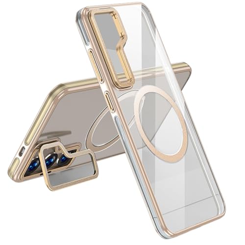 Magnetische, Schlanke Hülle Für Samsung Galaxy S25/S25 Plus/S25 Ultra, Kamerarahmen, Klappständer, Transparente Abdeckung, Klare, Kratzfeste Schale,S25,Gold Magnetische, Schlanke Hülle Für Samsung Galaxy S25/S25 Plus/S25 Ultra, Kamerarahmen, Klappständer, Transparente Abdeckung, Klare, Kratzfeste Schale,S25,Gold von CYPOSLDN