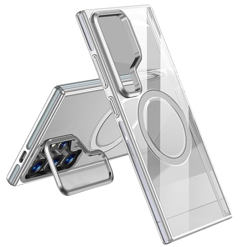 Magnetische, Schlanke Hülle Für Samsung Galaxy S25/S25 Plus/S25 Ultra, Kamerarahmen, Klappständer, Transparente Abdeckung, Klare, Kratzfeste Schale,S25 Ultra,Silver Magnetische, Schlanke Hülle Für Samsung Galaxy S25/S25 Plus/S25 Ultra, Kamerarahmen, Klappständer, Transparente Abdeckung, Klare, Kratzfeste Schale,S25 Ultra,Silver von CYPOSLDN