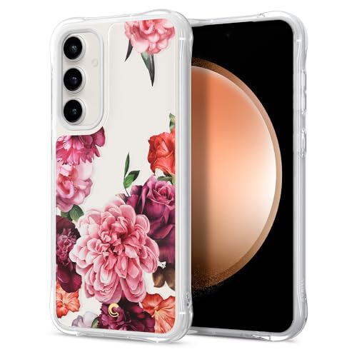 CYRILL von Spigen Cecile Hülle [Kompatibel mit Samsung Galaxy S23 FE] transparent case Cover Muster (2023) - Rose Floral von CYRILL