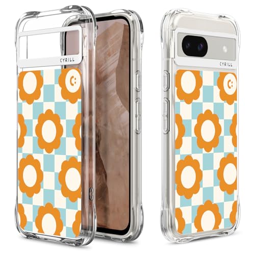 CYRILL von Spigen Cecile Hülle [Print to Made] langlebig Clear transparent case kompatibel mit Google Pixel 8a (2024) - Orange Blossom von CYRILL