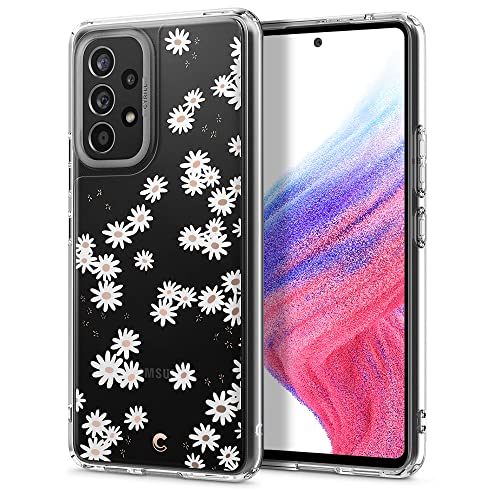 CYRILL von Spigen Cecile kompatibel mit Samsung Galaxy A53 Hülle, Transparent Blumen PC Back & Soft TPU Bumper Handyhülle Durchsichtige -Weißes Gänseblümchen von CYRILL