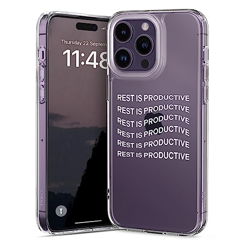 CYRILL von Spigen Cecile [kompatibel mit iPhone 14 Pro Hülle] (6,1") (2021), Langlebig Klar Muster Transparent weich TPU Bumper Durchsichtige Case - (Rest - Crystal Clear) von CYRILL