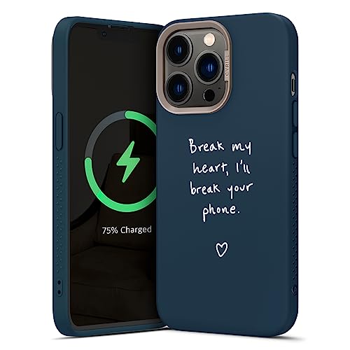 CYRILL von Spigen Color Brick Kompatibel mit iPhone 13 Pro (6.1") [Kompatibel mit MagSafe] Magnetisches Kabelloses Laden Dünn Handyhülle Muster Case - (Heartbreak - Deepsea) von CYRILL