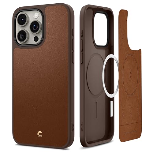 CYRILL von Spigen Kajuk Mag Hülle Kompatibel mit iPhone 15 Pro Max (2023) - Saddle Braun von CYRILL