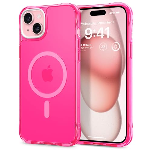 CYRILL von Spigen Ultra Sheer Mag Hülle Kompatibel mit iPhone 15 (2023) - Hot Pink von CYRILL