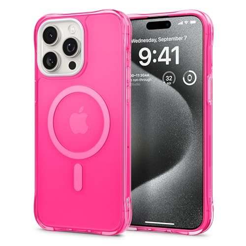 CYRILL von Spigen Ultra Sheer Mag Hülle Kompatibel mit iPhone 15 Pro (2023) - Hot Pink von CYRILL