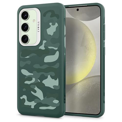 CYRILL von Spigen UltraColor [Print to Made] kompatibel mit Samsung Galaxy S24, Staubfrei Muster Schutzhülle Case Cover - Military Camo Khaki von CYRILL