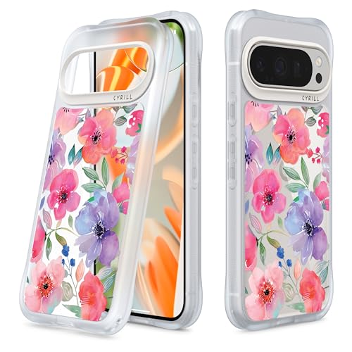 CYRILL von Spigen UltraSheer Hülle mit Muster transluzent kompatibel mit Google Pixel 9/9 Pro (2024) - Watercolor Florals von CYRILL