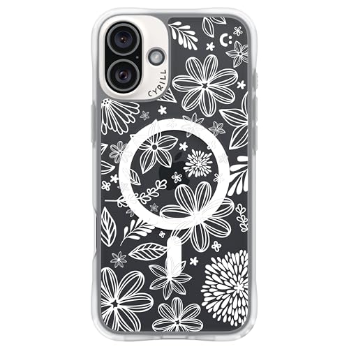 CYRILL von Spigen UltraSheer Mag Muster Hülle Kompatibel mit iPhone 16 (2024) - White Florals von CYRILL