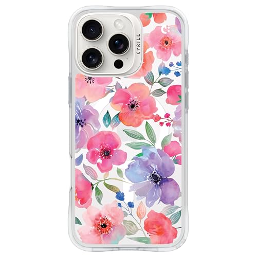 CYRILL von Spigen UltraSheer Mag Muster Hülle Kompatibel mit iPhone 16 Pro (2024) - Watercolor Florals von CYRILL
