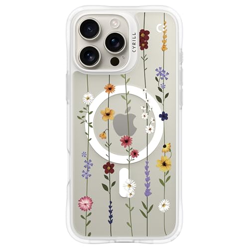 CYRILL von Spigen UltraSheer Mag Muster Hülle Kompatibel mit iPhone 16 Pro Max (2024) - Flower Garden von CYRILL