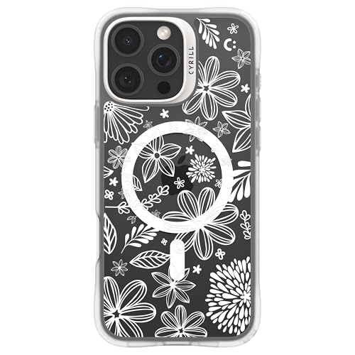 CYRILL von Spigen UltraSheer Mag Muster Hülle Kompatibel mit iPhone 16 Pro Max (2024) - White Florals von CYRILL