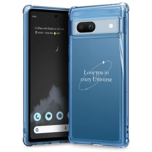 CYRILL von Spigen UltraSheer Print to Made [kompatibel mit Google Pixel 7a], Premium staubfrei transluzent blau TPU Muster Schutzhülle - (Love Yourself - Deepsea) von CYRILL