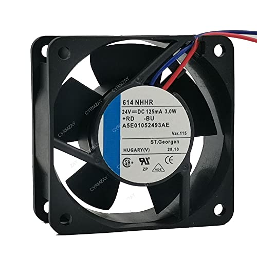 CYRMZAY kompatibel für 614NHHR 24V 125mA 3.0W 6025 6cm 2-Wire Cooling Lüfter von CYRMZAY