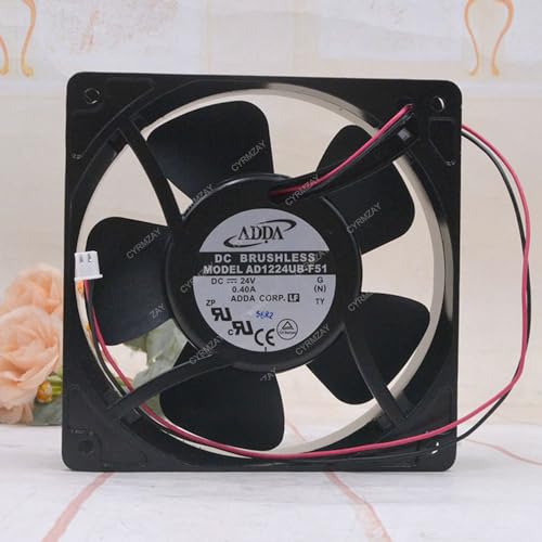 CYRMZAY kompatibel für ADDA AD1224UB-F51 24V 0.40A 12038 12cm 2-Wire cooling Lüfter von CYRMZAY