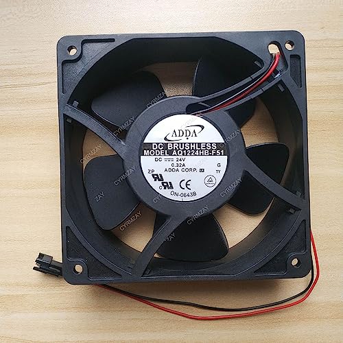 CYRMZAY kompatibel für ADDA AQ1224HB-F51 24V 0.32A 12038 12CM 2-Wire Cooling Lüfter von CYRMZAY