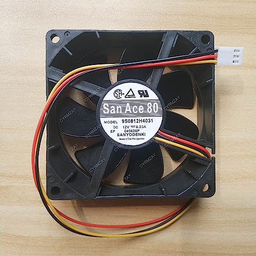 CYRMZAY kompatibel für SANYO San Ace 80 9S0812H4031 12V 0.23A 8CM 8025 3-Wire ball cooling Lüfter von CYRMZAY