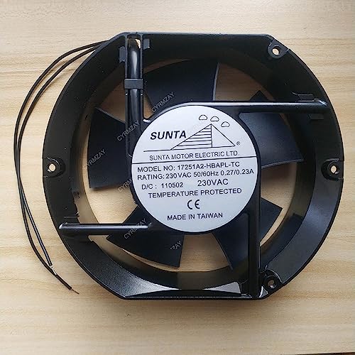 CYRMZAY kompatibel für SUNTA 17251A2-HBAPL-TC 230V 0.27/0.22A 2-Wire 17cm Lüfter von CYRMZAY