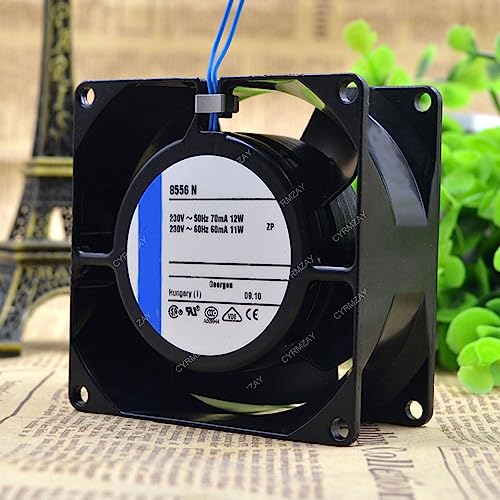 CYRMZAY kompatibel für TYP 8556N AC230V 70mA 12W 8cm 8038 2-Wire Cooling Lüfter von CYRMZAY