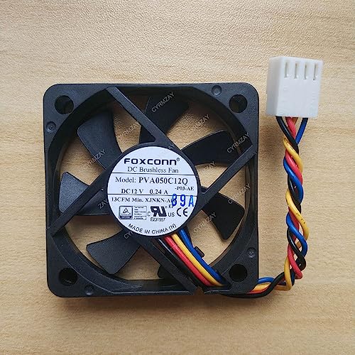 Kompatibel für FOXCONN PVA050C12Q 12V 0.24A 4-Draht 5CM 5010 PWM temperature control Lüfter von CYRMZAY