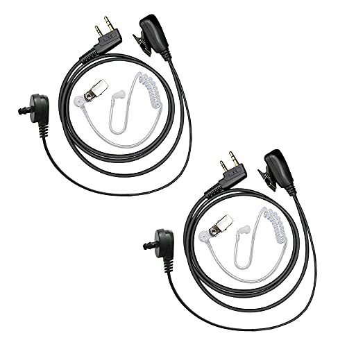 Walkie Talkie Kopfhörer Headset Funkgerät mit Mikrofon 2 Pin PTT Akustische Röhre Headset Security Ohrhörer für Baofeng UV-5R BF-888S Arcshell Retevis H-777 RT21 RT22 Kenwood Two Way Radio(2 Packung) von CYSSJF