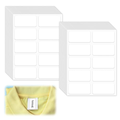 50 Stück Textiletiketten Selbstklebend,Namensaufkleber Kleidung,15x30mm Namensetiketten,Wasserdicht Namensetiketten,Wäscheetiketten Selbstklebend zum Aufbügeln,Wasserfest Etiketten für Kleidung von CYXZMYA
