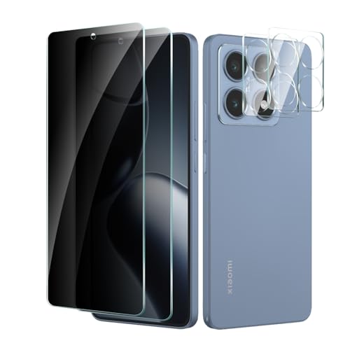 CYYAGE 2 Stück Sichtschutz Schutzfolie für xiaomi 14T und 2 Stück Kameraschutz, Anti-Spähen Displayschutz HD Blickschutzfolie Privacy Schutzglas Folie, 9H Härte, Kratzfest von CYYAGE