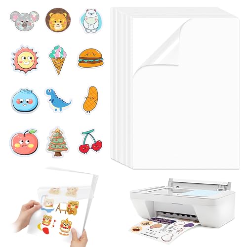 A4 Inkjet Vinyl Aufkleber, 20Stk Bedruckbar Vinyl Aufkleber Papier, Folien Bedrucken Wasserfest, Blatt Sticker papier zum Bedrucken, Selbstklebend Folie Druckpapier für Laserdruck (Transparent) A4 Inkjet Vinyl Aufkleber, 20Stk Bedruckbar Vinyl Aufkleber Papier, Folien Bedrucken Wasserfest, Blatt Sticker papier zum Bedrucken, Selbstklebend Folie Druckpapier für Laserdruck (Transparent) von CYZBL