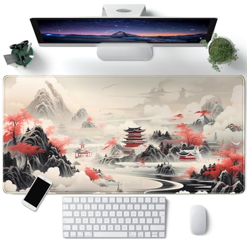 Aquarell-Schreibtischunterlage mit Kirschblüte, niedlich, japanisch, groß, Gaming-Mauspad, 80 x 40 cm, erweitertes Mauspad, XXL, Laptop, Computer, Maus, Tastatur, Matte für Büro, Aquarell-Schreibtischunterlage mit Kirschblüte, niedlich, japanisch, groß, Gaming-Mauspad, 80 x 40 cm, erweitertes Mauspad, XXL, Laptop, Computer, Maus, Tastatur, Matte für Büro, von CYZFF