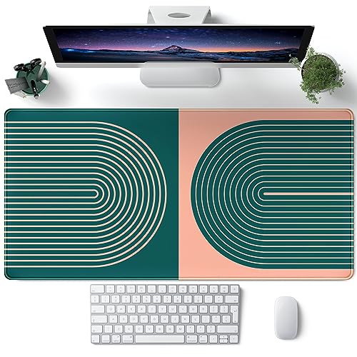 Grünes Mauspad, große Boho-Schreibtischunterlage für den Schreibtisch, Schreibtischunterlage, großes Mauspad, großes Computer-Tastatur-Mauspad, Schreibtischmatte, 80 x 40 cm, von CYZFF