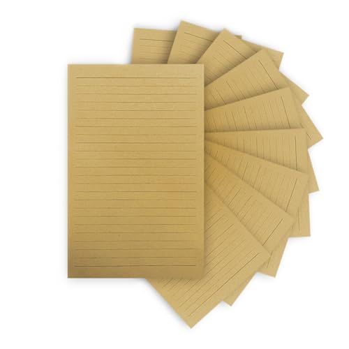 CZAKOMIX 100 Blatt Briefpapier, Braunes Büttenpapier, Horizontales Liniendesign, 21 * 14,4 cm, Briefpapier Liniert, für Tägliche Korrespondenz, Urlaubswünsche, Geschenkkarten, Einladungen CZAKOMIX 100 Blatt Briefpapier, Braunes Büttenpapier, Horizontales Liniendesign, 21 * 14,4 cm, Briefpapier Liniert, für Tägliche Korrespondenz, Urlaubswünsche, Geschenkkarten, Einladungen von CZAKOMIX