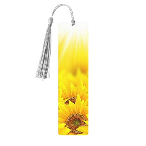 Gelbe Sonnenblumen-Druck, exquisite Holz-Lesezeichen, doppelseitig, vollgedrucktes Design, ideales Geschenk für Bücherwürmer von CZDBNLHF