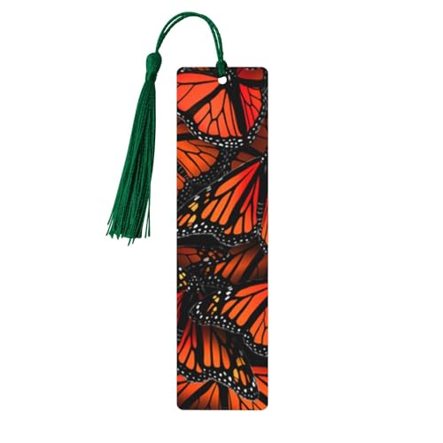 Monarch-Schmetterlinge-Druck, exquisite Holz-Lesezeichen, doppelseitig, vollgedrucktes Design, ideales Geschenk für Bücherwürmer von CZDBNLHF