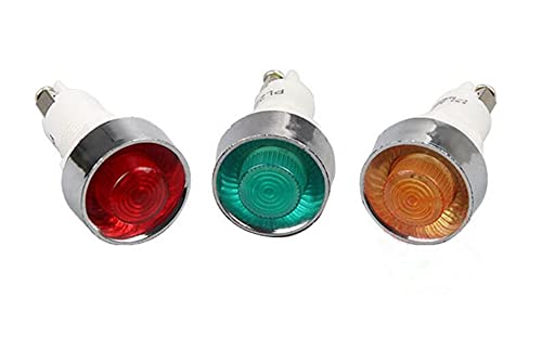 1PCS PL Signal Anzeige Taste Schalter rot Grün, Gelb 12V 24V/110V AC220V Öffnung 13,5mm VEzSgFdY (Color : Yellow, Size : 220V) von CZMDKEXM