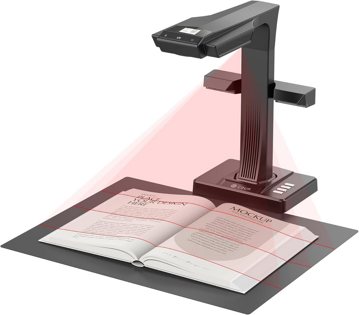 CZUR ET16-P Professioneller Buchscanner mit LED Fülllicht, 16 Megapixel Dokumentenscanner, (Kompatibel mit macOS und Windows, OCR für über 180 Sprachen) von CZUR