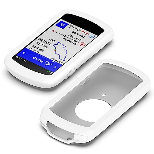 CZhkg Hülle Kompatibel mit Garmin Edge 1040 Case,Robustes Silikon Gehäuse Transparent Silikon Cover GPS Bike Computer Tasche Schutzhülle Abdeckung Fall für Garmin Edge 1040 Zubehör (Weiss) von CZhkg