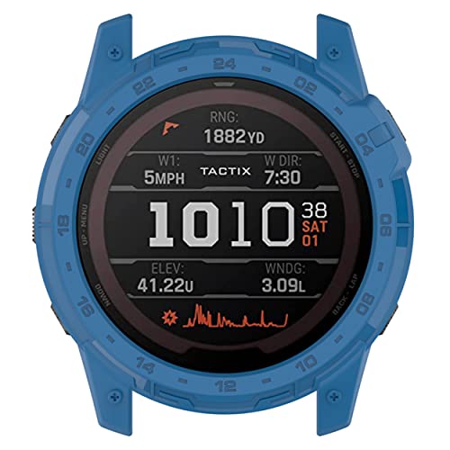 CZhkg Hülle Kompatibel mit Garmin Enduro 2 /Garmin Tactix 7 Case,Schutzhülle Silikon Ultradünne Kratzfest Transparent TPU Case Abdeckung Cover Tasche für Garmin Enduro 2 /Garmin Tactix 7 (Blau) von CZhkg