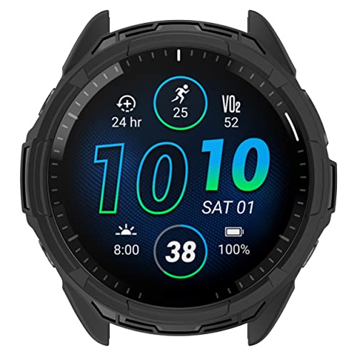 CZhkg Hülle Kompatibel mit Garmin Forerunner 965 Case, Schutzhülle Ultradünne Kratzfest Transparent Silikon Case Abdeckung Cover Tasche für Garmin Forerunner 965 Watch Zubehör (Schwarz) von CZhkg