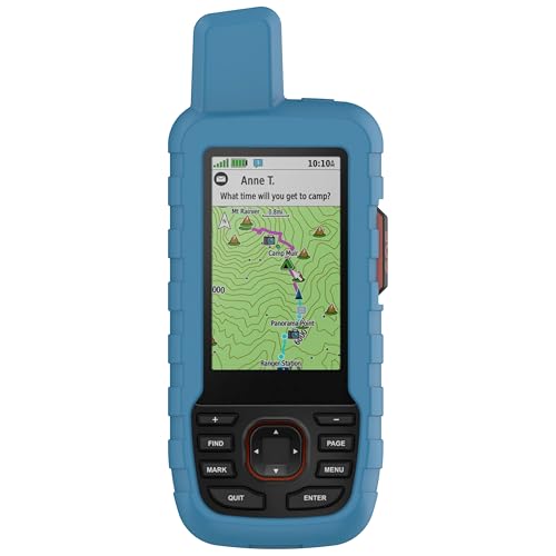 CZhkg Hülle Kompatibel mit Garmin GPS MAP 66i Case, Robustes Silikon Gehäuse Transparent Silikon Cover Handheld Positionierer Tasche Schutzhülle Abdeckung Fall für Garmin GPS MAP 67i/66i (Blau) von CZhkg