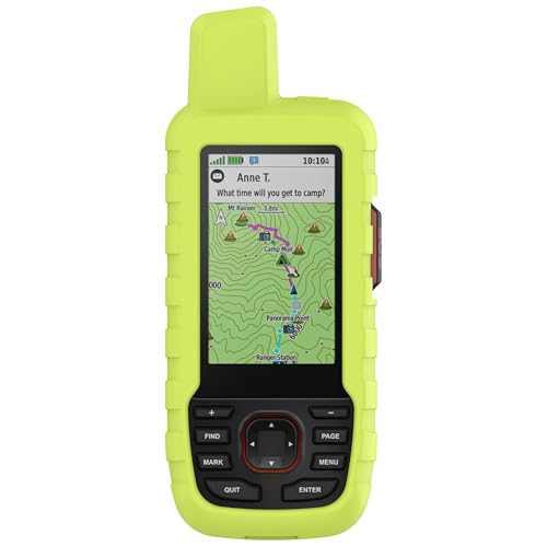 CZhkg Hülle Kompatibel mit Garmin GPS MAP 66i Case, Robustes Silikon Gehäuse Transparent Silikon Cover Handheld Positionierer Tasche Schutzhülle Abdeckung Fall für Garmin GPS MAP 67i/66i (Grün1) von CZhkg