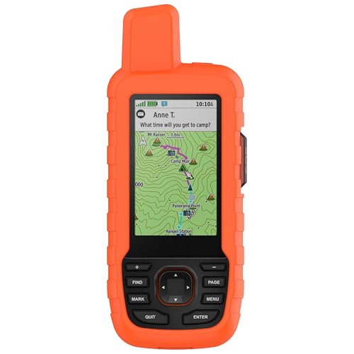 CZhkg Hülle Kompatibel mit Garmin GPS MAP 66i Case, Robustes Silikon Gehäuse Transparent Silikon Cover Handheld Positionierer Tasche Schutzhülle Abdeckung Fall für Garmin GPS MAP 67i/66i (orange) von CZhkg