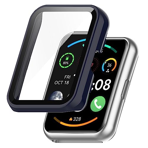 CZhkg Hülle Kompatibel mit Huawei Watch Fit 2 Case,Schutzhülle Ultradünne Kratzfest Transparent TPU Gehärteter Film Case Abdeckung Cover Tasche Uhrengehäuse für Huawei Watch Fit 2 Active (Blau) von CZhkg