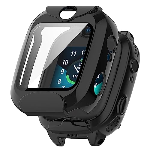 CZhkg Hülle Kompatibel mit Xplora XGO 2 Case, Schutzhülle Ultradünne Kratzfest Transparent TPU Gehärteter Film Case Abdeckung Cover Tasche für Xplora XGO 2 Watch Zubehör (Schwarz) von CZhkg