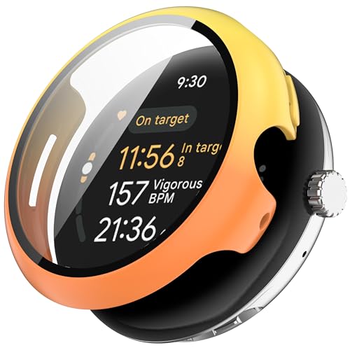 CZhkg PC Hülle für Google Pixel Watch 3 45mm Schutzhülle,Ultradünne Kratzfest Gehärteter Film Case Abdeckung Verschleißfest Cover Tasche Uhrengehäuse für Google Pixel Watch 3 45mm (gelb orange) CZhkg PC Hülle für Google Pixel Watch 3 45mm Schutzhülle,Ultradünne Kratzfest Gehärteter Film Case Abdeckung Verschleißfest Cover Tasche Uhrengehäuse für Google Pixel Watch 3 45mm (gelb orange) von CZhkg