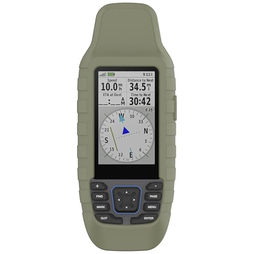 CZhkg Silikon Hülle Kompatibel mit Garmin GPS MAP 79S Case, Navigator Protective Case, Anti-Scratch Wear Resistant Cover Water Proof Protective Cover für Garmin GPS MAP 79SC (Grün 1) von CZhkg