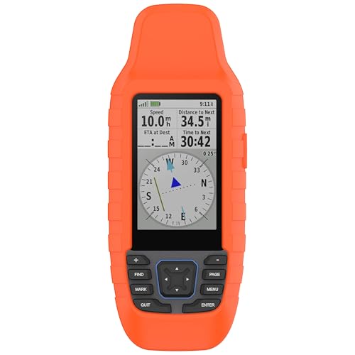 CZhkg Silikon Hülle Kompatibel mit Garmin GPS MAP 79S Case, Navigator Protective Case, Anti-Scratch Wear Resistant Cover Water Proof Protective Cover für Garmin GPS MAP 79SC (orange) von CZhkg
