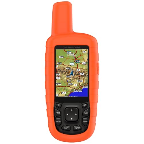 CZhkg Silikon Hülle Kompatibel mit Garmin GPS Map 64/ 64S Case, Navigator Protective Case, Anti-Scratch Wear Resistant Cover Water Proof Protective Cover ür Garmin GPS Map 63/ 63SC (orange) von CZhkg