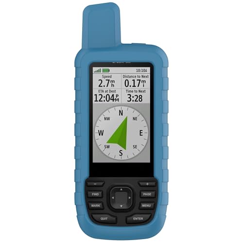 CZhkg Silikon Hülle Kompatibel mit Garmin GPS Map 66S/ 66ST Case, Navigator Protective Case, Anti-Scratch Wear Resistant Cover Water Proof Protective Cover für Garmin GPS Map 669S/ SR (Blau) von CZhkg